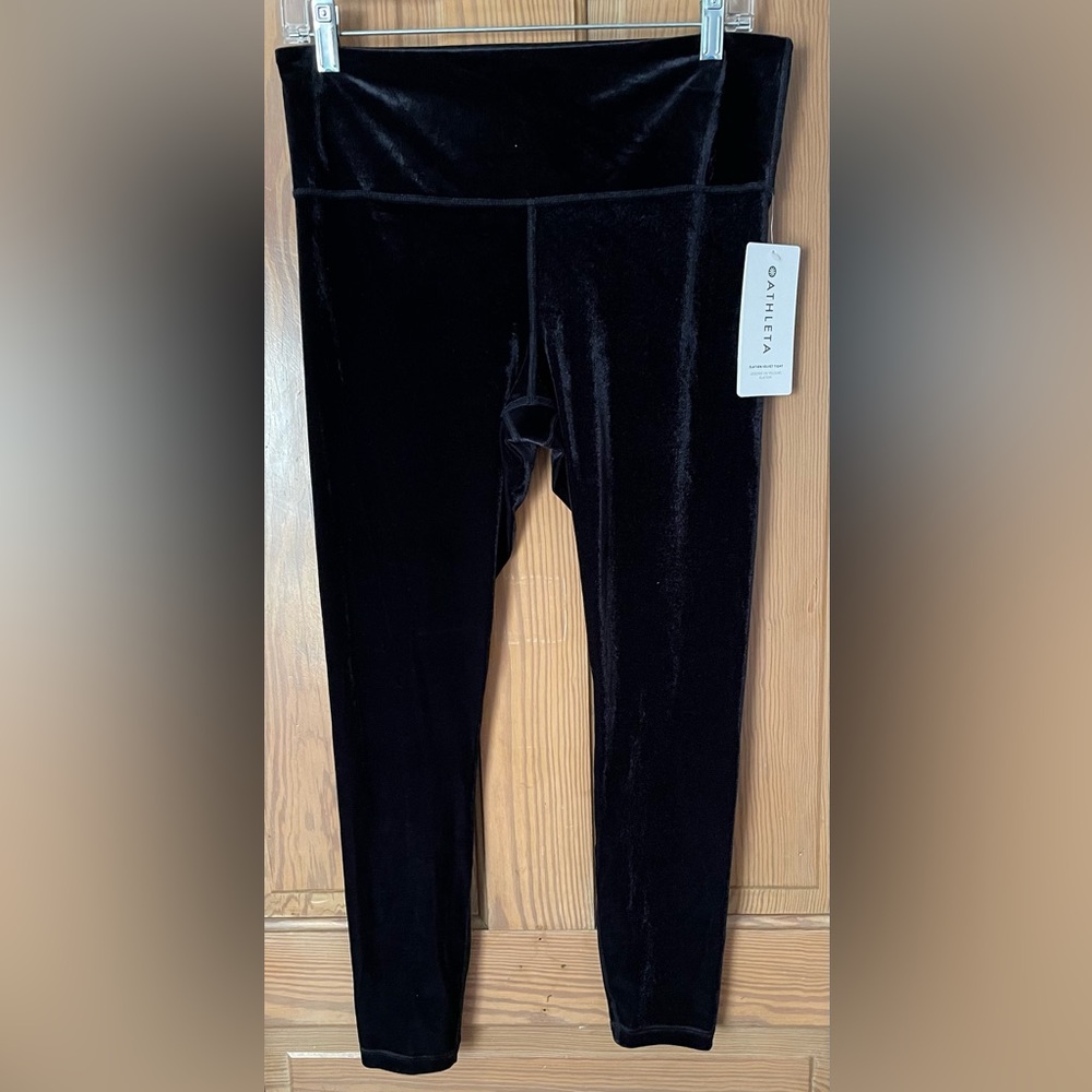 NWT Athleta Elation Velvet Tights, Large, Black - Picture 2 of 8
